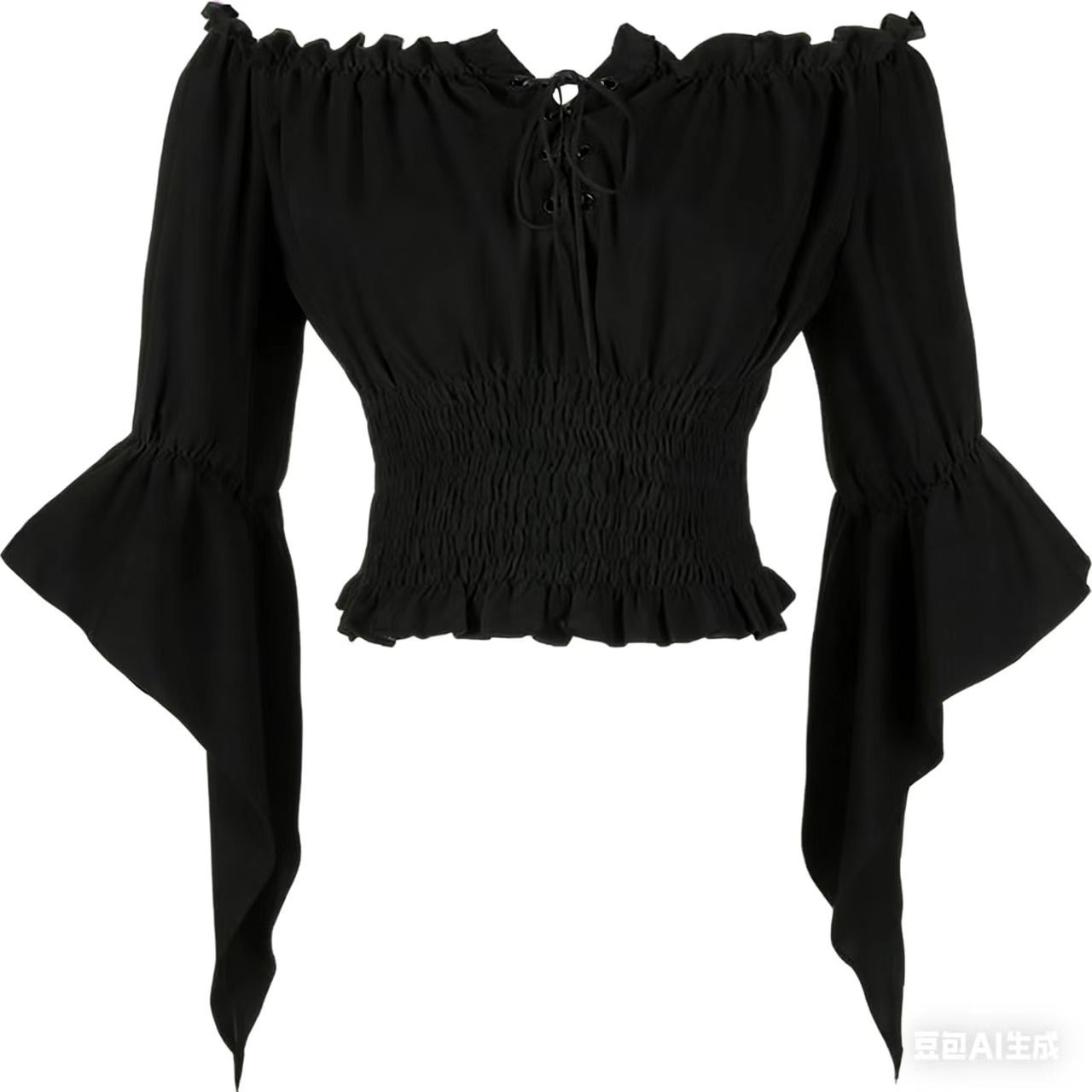 Off Shoulder Blouse - เสื้อผ้าสตรีสไตล์เรอเนซองส์ยุคกลาง ชุดคอร์เซ็ทวินเทจสไตล์สตีมพังก์ เสื้อเปิดไหล่สไตล์วิคตอเรียน