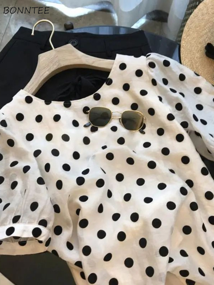 Summer Clothing Holiday - Polka Dot เสื้อผู้หญิงฤดูร้อน Tender Vintage Office