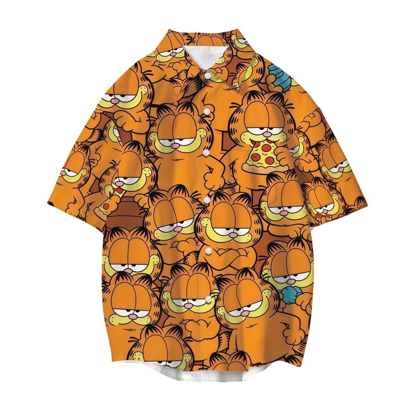 Summer Clothing Holiday - เสื้อการ์ฟิลด์ลายการ์ตูนน่ารักสำหรับฤดูร้อน เสื้อผ้าอนิเมะสำหรับวันหยุดริมทะเล ชายหาด สวมใส่สบายๆ หลวมๆ ระบายอากาศได้ดี