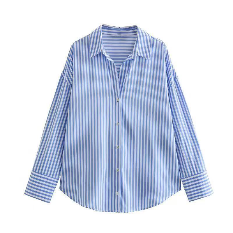 Summer Clothing For 70 Year Old Woman - เสื้อเบลาส์ผู้หญิง 2026 สไตล์ลำลอง ทันสมัย ลายทาง ทรงหลวม