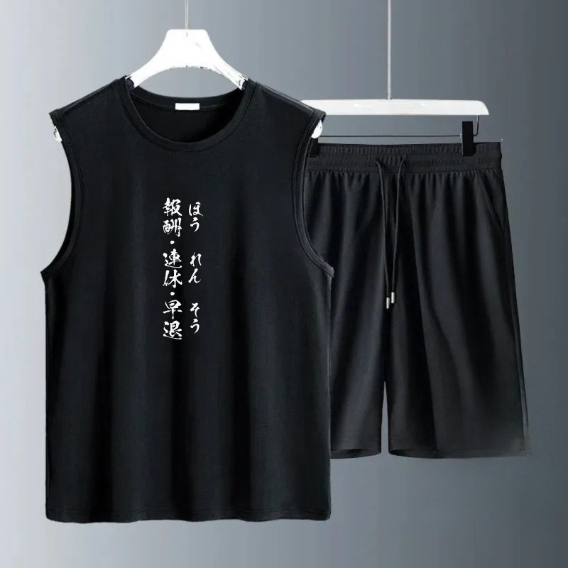 Summer Clothing Men - ชุดเสื้อกล้ามผู้ชาย 2026 ชุดฤดูร้อนแห้งเร็วสำหรับผู้ชาย เสื้อคอกลม ชุดชายหาด เสื้อผ้าสำหรับกีฬาชายทะเล