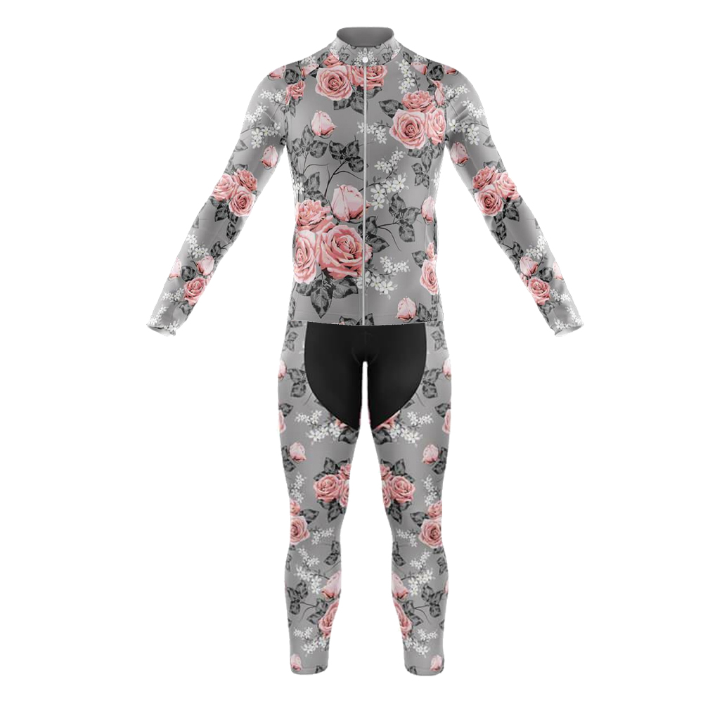 Summer Clothing Options - ชุดเสื้อเจอร์ซีย์นักปั่นแขนยาวลายดอกกุหลาบที่แปลกใหม่ชุดขนแกะฤดูหนาวและบางสองตัวเลือกผ้าชุดเสื้อผ้าจักรยาน