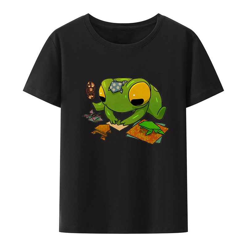 Summer Clothing Essentials Women - เสื้อยืดลายกบน่ารักทำงานศิลปะโอริกามิ สไตล์เอเชีย เสื้อผ้าฤดูร้อนสำหรับผู้หญิง เสื้อผ้าคลาสสิกทรงหลวม เสื้อยืดน่ารัก