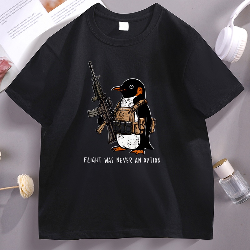 Summer Clothing Options - เสื้อยืดลายเพนกวินแนวแทคติคอล เสื้อยืดลาย 