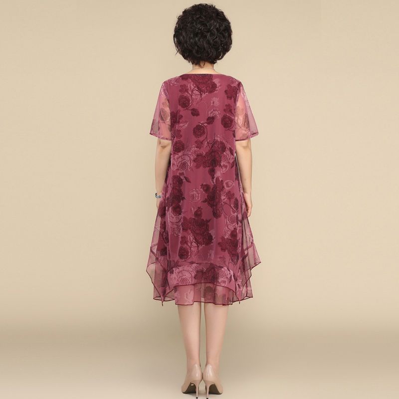 ใหม่ชุดเดรสแขนสั้นคอกลมสำหรับผ - Summer Clothing For 70 Year Old Woman บทวิจารณ์และราคา