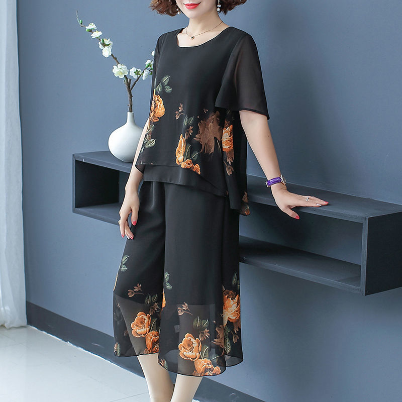 แฟชั่นหรูหราดอกไม้พิมพ์ลูกไม้ช - Summer Clothing For 70 Year Old Woman บทวิจารณ์และราคา