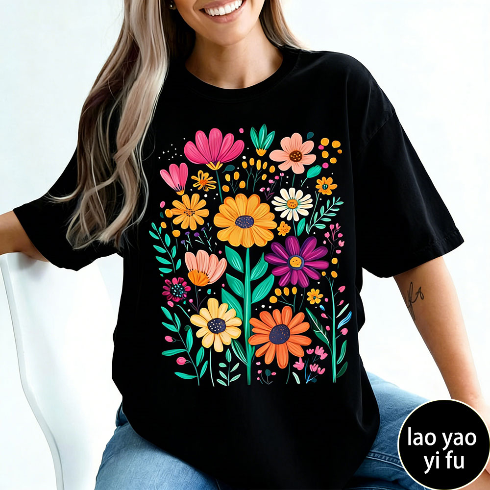 เสื้อยืดลายดอกไม้สไตล์โบฮีเมีย - Summer Clothing Vibes บทวิจารณ์และราคา