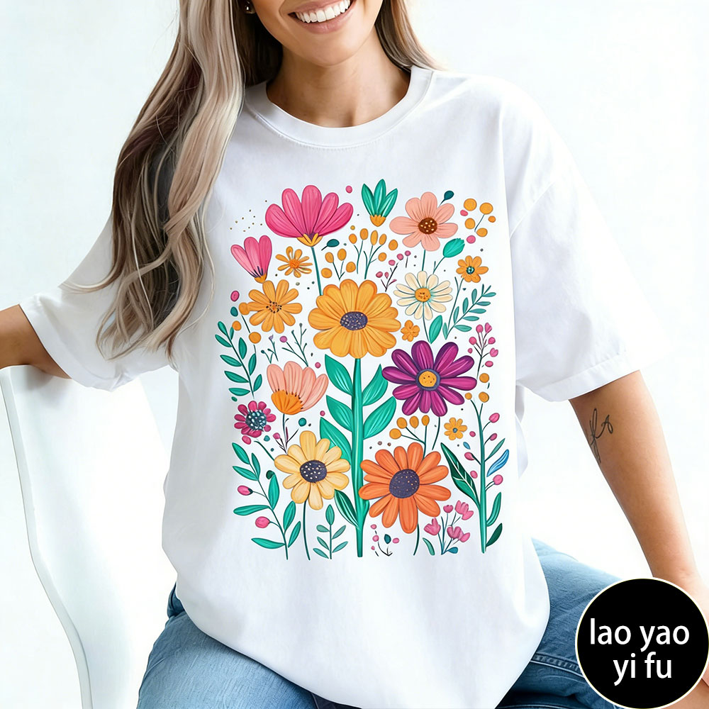 เสื้อยืดลายดอกไม้สไตล์โบฮีเมีย - Summer Clothing Vibes บทวิจารณ์และราคา