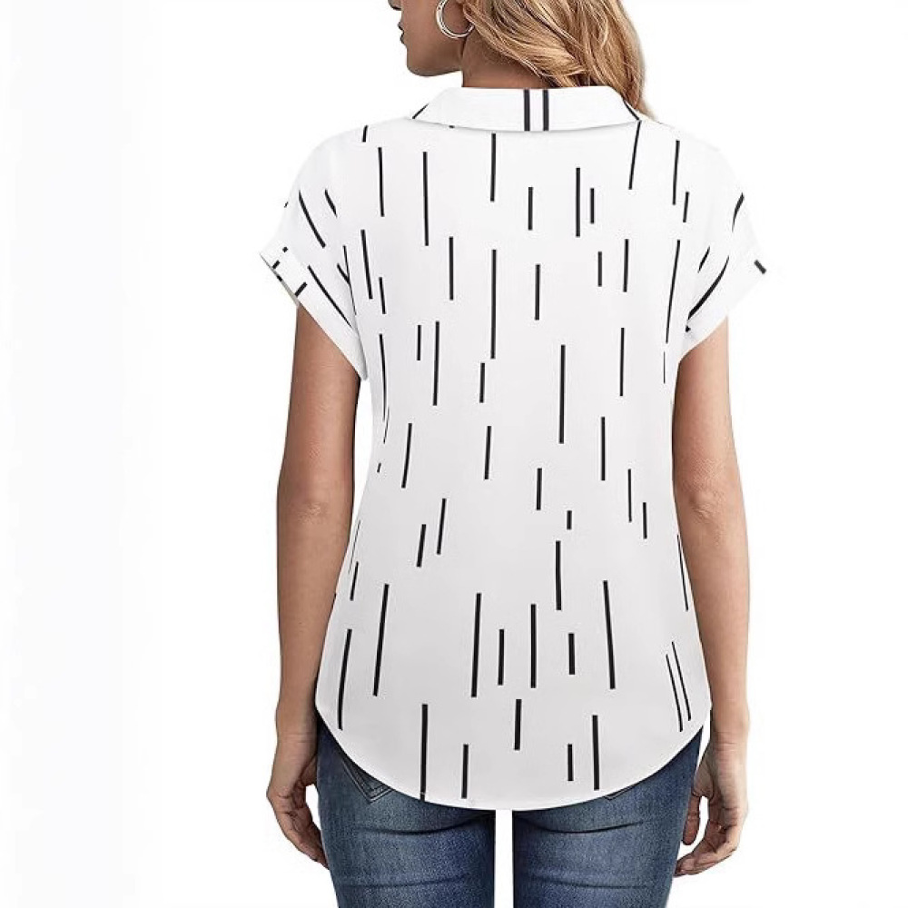 เสื้อเชิ้ตผู้หญิงลายทางแบบลำลอ - Summer Clothing Essentials Women บทวิจารณ์และราคา