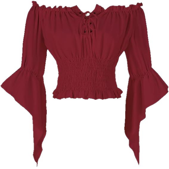 เสื้อผ้าสตรีสไตล์เรอเนซองส์ยุค - Off Shoulder Blouse บทวิจารณ์และราคา