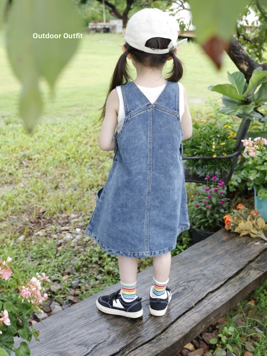 ชุดเอี๊ยมยีนส์เด็กผู้หญิงสำหรั - Vintage Summer Clothing Brand บทวิจารณ์และราคา