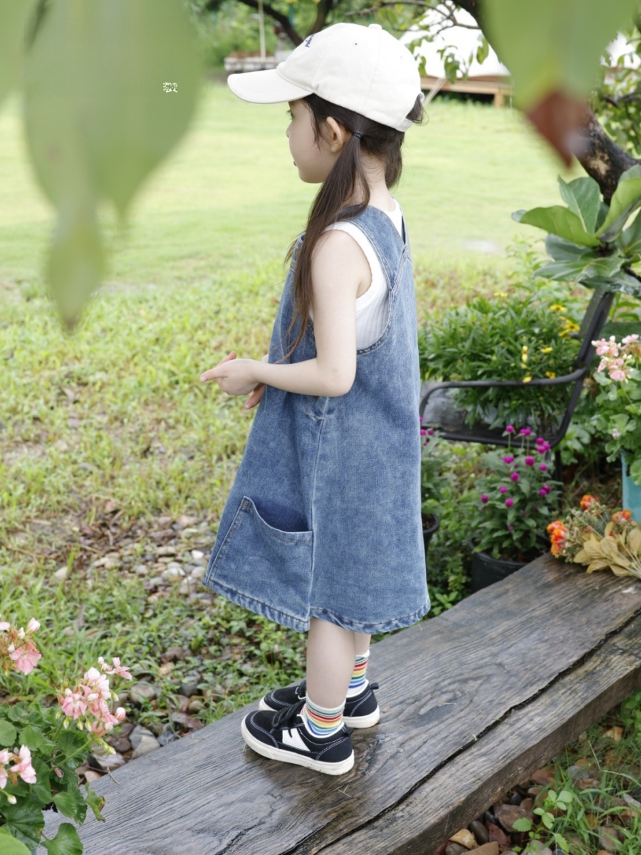 ชุดเอี๊ยมยีนส์เด็กผู้หญิงสำหรั - Vintage Summer Clothing Brand บทวิจารณ์และราคา