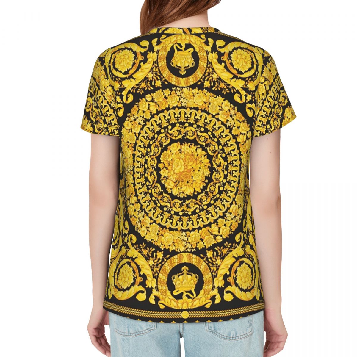 เสื้อยืดลายเหรียญทองตกแต่งสไตล - Summer Clothing For 70 Year Old Woman บทวิจารณ์และราคา