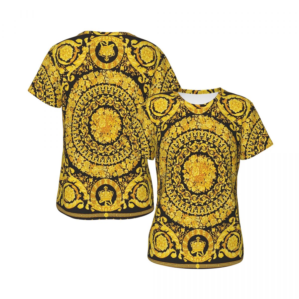 เสื้อยืดลายเหรียญทองตกแต่งสไตล - Summer Clothing For 70 Year Old Woman บทวิจารณ์และราคา
