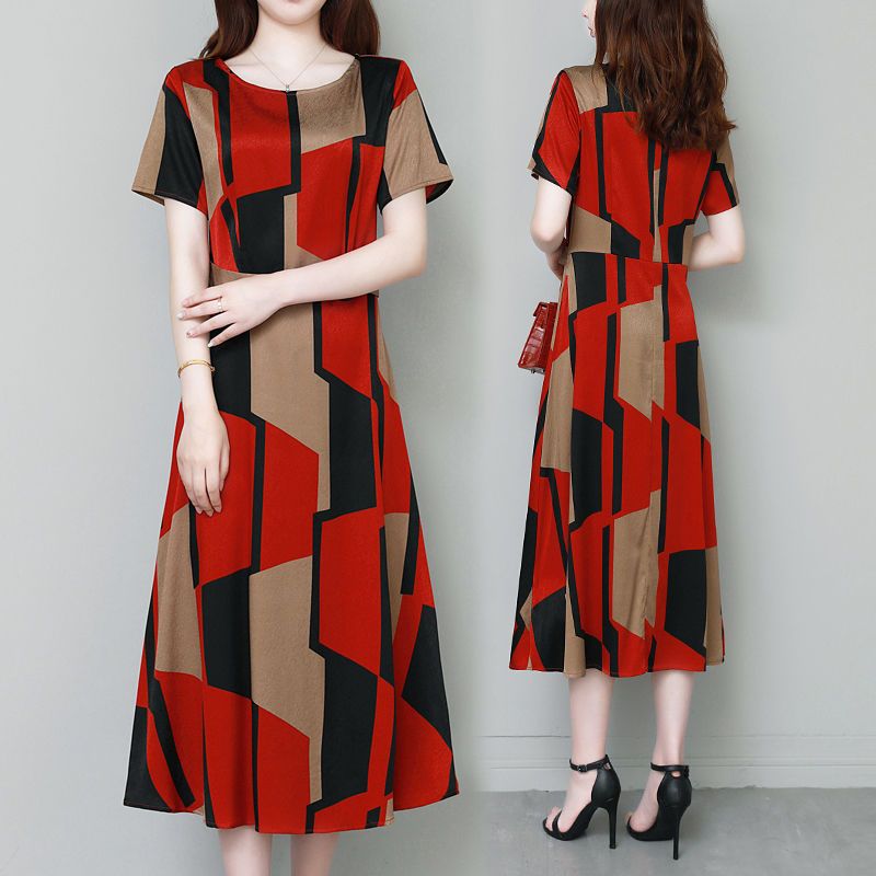 Office Lady Geometric Vintage  - Summer Clothing For 70 Year Old Woman บทวิจารณ์และราคา