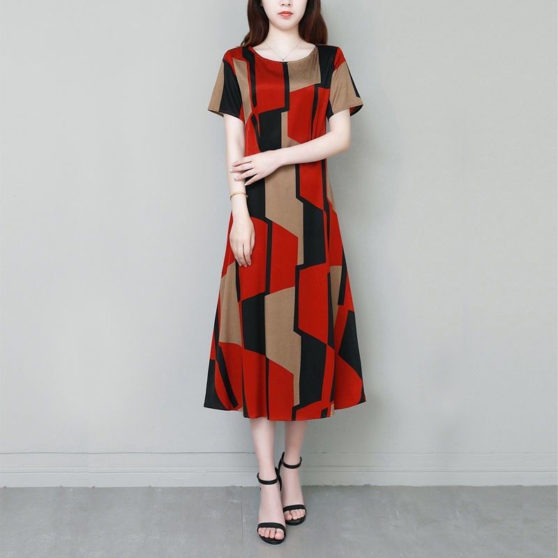 Office Lady Geometric Vintage  - Summer Clothing For 70 Year Old Woman บทวิจารณ์และราคา