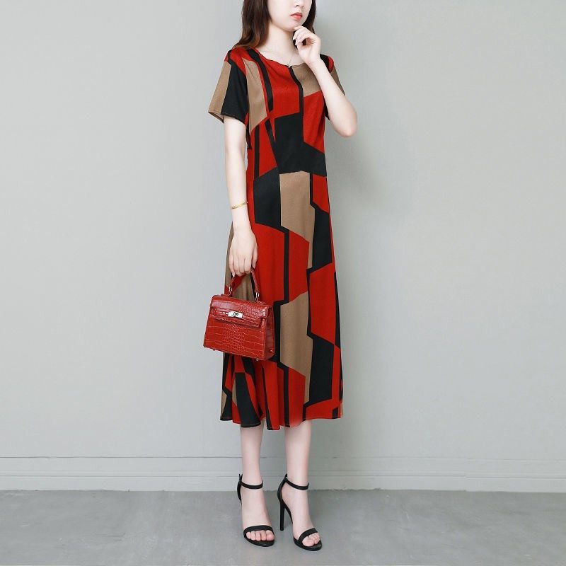 Office Lady Geometric Vintage  - Summer Clothing For 70 Year Old Woman บทวิจารณ์และราคา