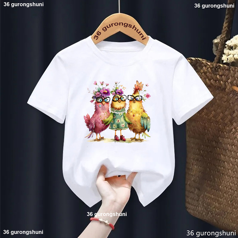 เสื้อยืดพิมพ์ลายดอกไม้ไก่น่ารั - Summer Loving Kids Clothing บทวิจารณ์และราคา