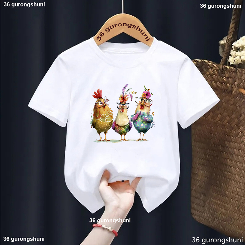 เสื้อยืดพิมพ์ลายดอกไม้ไก่น่ารั - Summer Loving Kids Clothing บทวิจารณ์และราคา