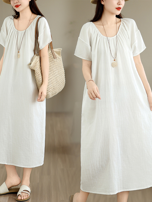 เดรสผ้าฝ้ายลำลองใหม่สำหรับฤดูร - Summer Clothing Outlet บทวิจารณ์และราคา