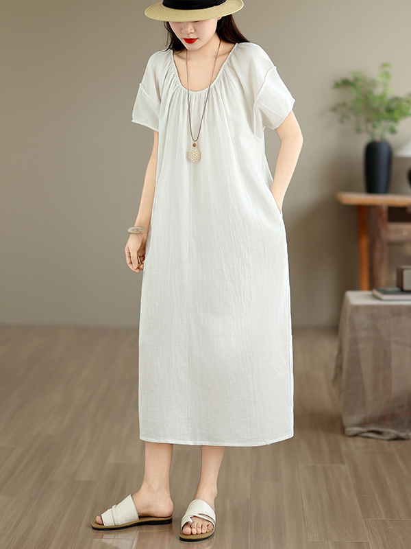 เดรสผ้าฝ้ายลำลองใหม่สำหรับฤดูร - Summer Clothing Outlet บทวิจารณ์และราคา
