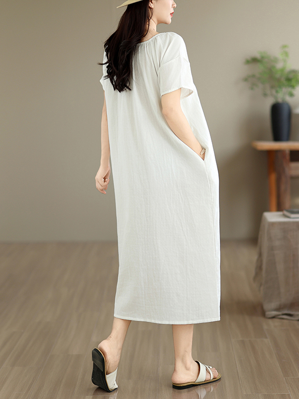 เดรสผ้าฝ้ายลำลองใหม่สำหรับฤดูร - Summer Clothing Outlet บทวิจารณ์และราคา