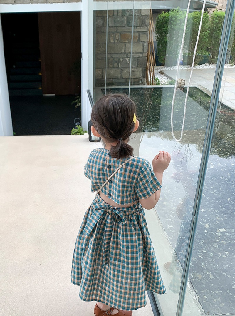 ชุดเดรสแขนสั้นผูกเชือกลายสก็อต - Summer Loving Kids Clothing บทวิจารณ์และราคา