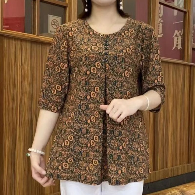 เสื้อยืดพิมพ์ลายวินเทจเสื้อสวม - Summer Clothing For 70 Year Old Woman บทวิจารณ์และราคา
