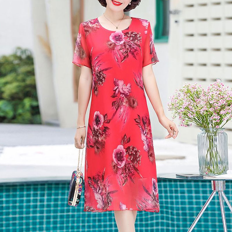เดรสแขนสั้นแฟชั่นแบบไม่สม่ำเสม - Summer Clothing For 70 Year Old Woman บทวิจารณ์และราคา