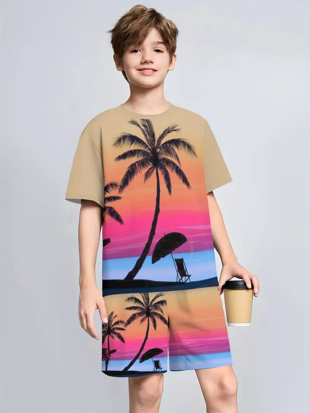 ฮาวายชุดเด็กต้นมะพร้าว 3D พิมพ - Summer Clothing List บทวิจารณ์และราคา