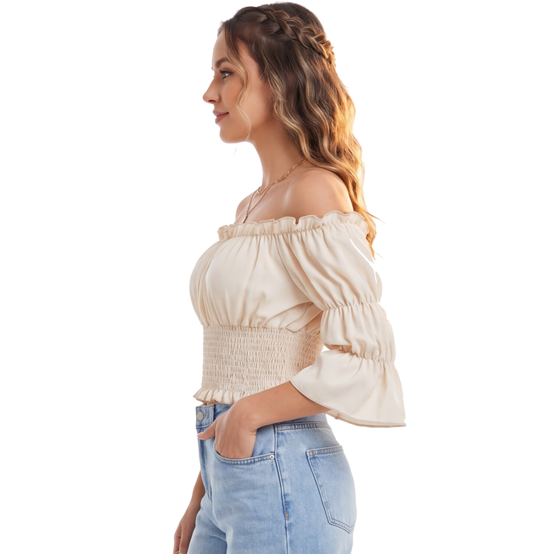 เสื้อเรอเนซองส์สำหรับผู้หญิง แ - Off Shoulder Blouse บทวิจารณ์และราคา