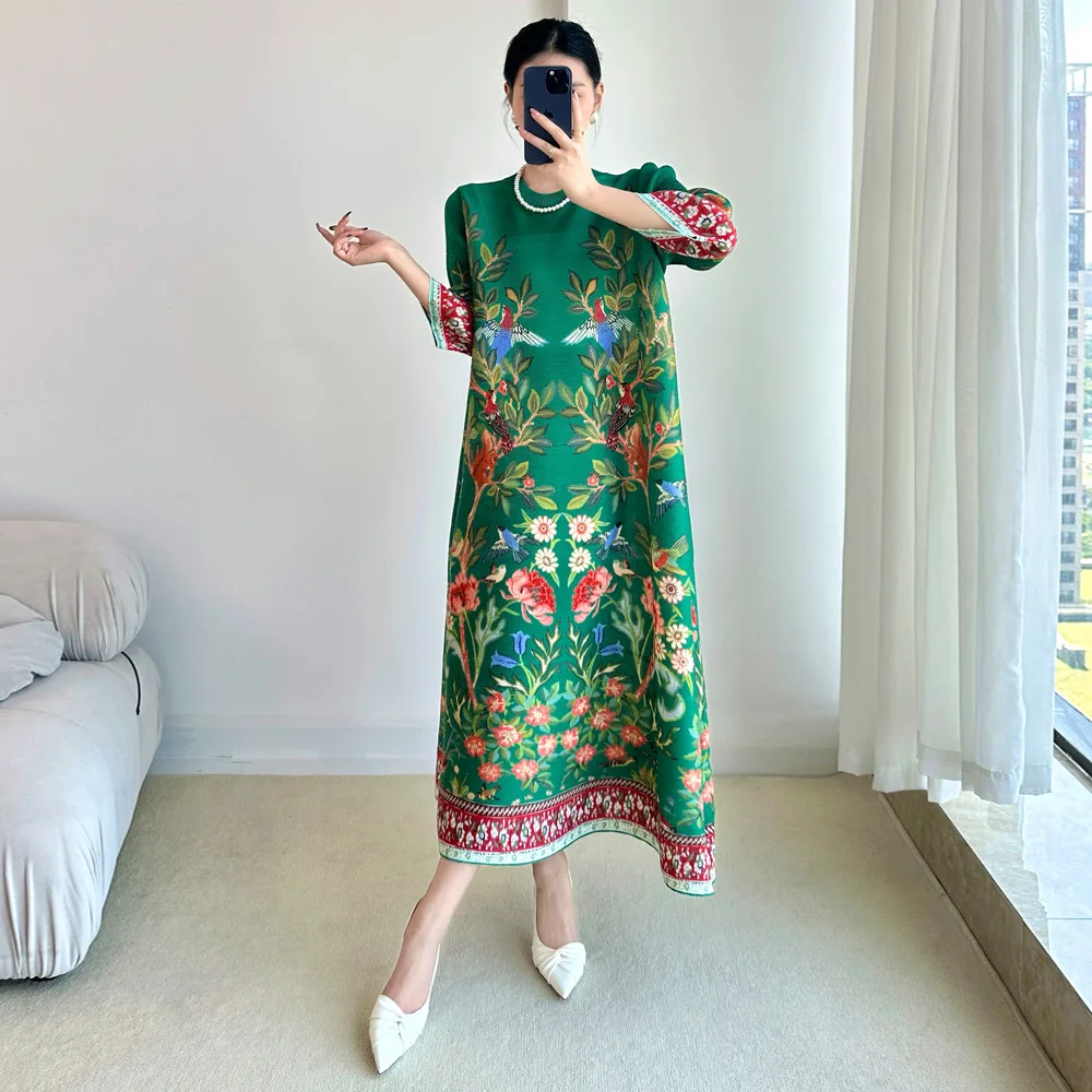 มิยาเกะวินเทจพิมพ์ชุดเจ็ดแขนชุ - Summer Clothing Essentials Women บทวิจารณ์และราคา