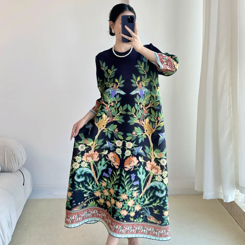 มิยาเกะวินเทจพิมพ์ชุดเจ็ดแขนชุ - Summer Clothing Essentials Women บทวิจารณ์และราคา