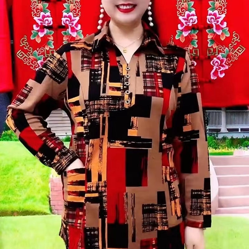 เสื้อเบลาส์ทรงหลวมแขนยาวมีกระเ - Summer Clothing For 70 Year Old Woman บทวิจารณ์และราคา
