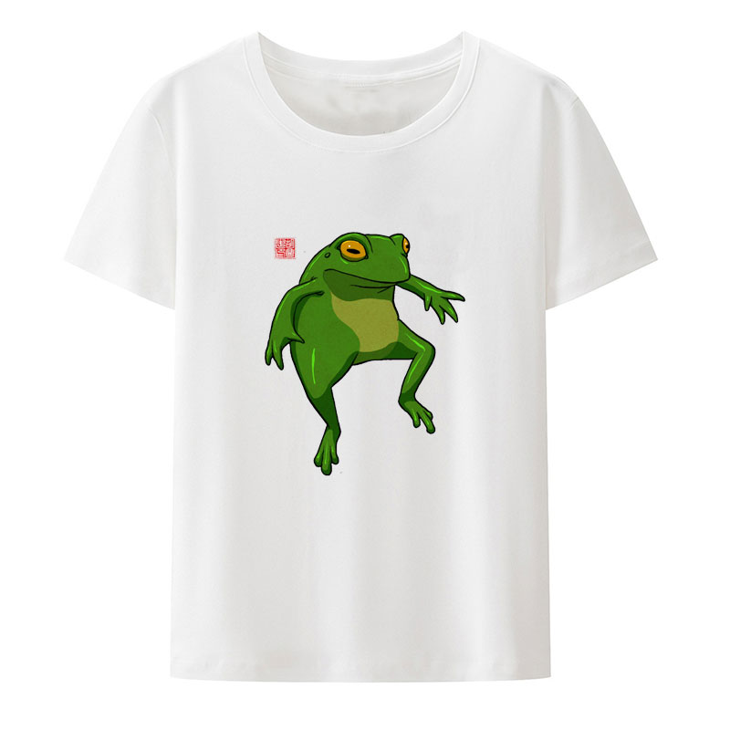 เสื้อยืดลายตลกๆ ลายกบเรลาจาโอ  - Summer Clothing Essentials Women บทวิจารณ์และราคา