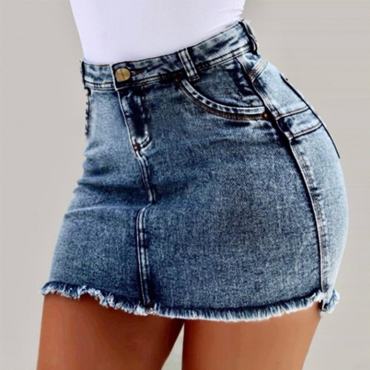 ใหม่เอวสูงขอบหยาบสะโพกห่อ DENI - Summer Clothing Options บทวิจารณ์และราคา